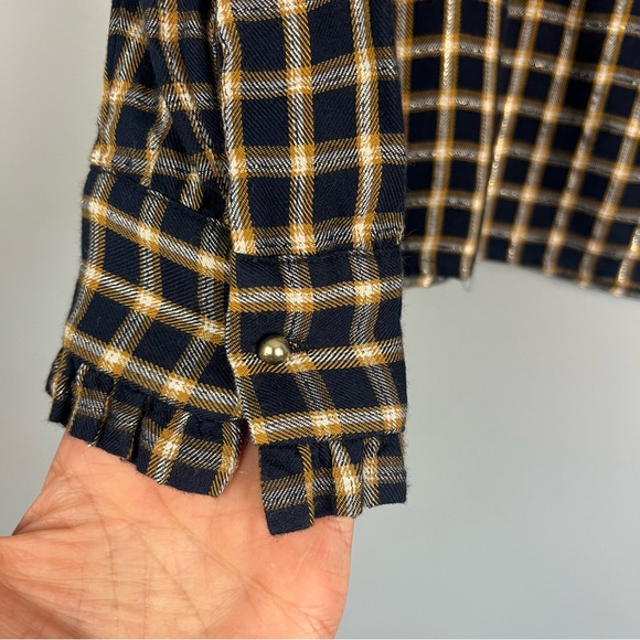 Loft Pleated Cuff Gold Accent Top Size Small - Picture 2 of 8